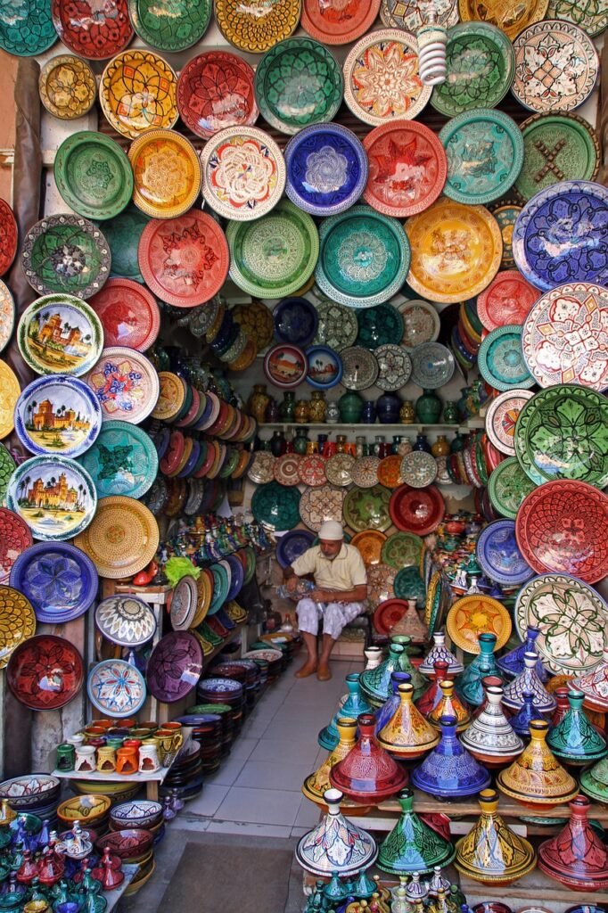 marrakesh, morocco, market, travel, colorful plates, morocco, morocco, morocco, morocco, morocco